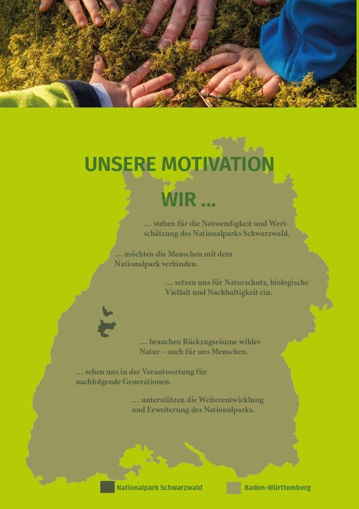 Motivationsseite Flyer - Freundeskreis Nationalpark Schwarzwald